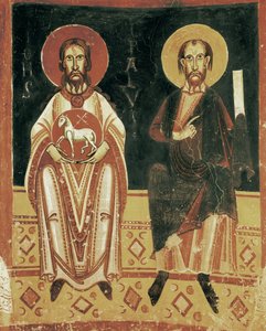 (dettaglio) con la rappresentazione di San Paolo e San Giovanni Battista da Master of Pedret