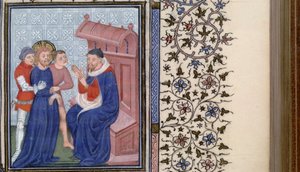 Cristo davanti a Pilato, Libro delle Ore, 1400 da Master of Troyes
