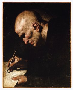 Un monaco scriba da Master of the Annunciation to the Shepherds