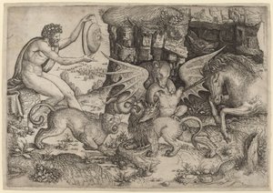 Tema allegorico: Combattimento di animali