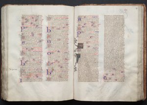 Il Messale di Gotha: Fol. 107r, Testo, c. 1375 da Master of the Boqueteaux