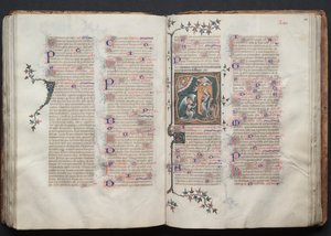 Il Messale di Gotha: Fol. 109v, Testo, c. 1375 da Master of the Boqueteaux