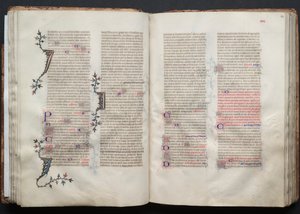 Il Messale di Gotha: Fol. 42v, Testo, c. 1375 da Master of the Boqueteaux