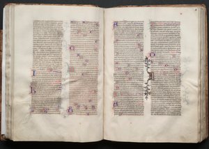 Il Messale di Gotha: Fol. 50v, Testo, c. 1375 da Master of the Boqueteaux