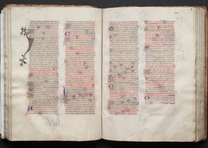 Il Messale di Gotha: Fol. 57r, Testo, c. 1375 da Master of the Boqueteaux
