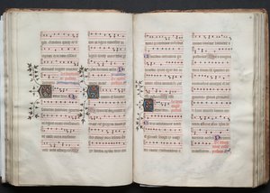 Il Messale di Gotha: Fol. 60r, Testo, c. 1375 da Master of the Boqueteaux