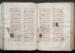 Il Messale di Gotha: Fol. 62r, Testo, c. 1375 da Master of the Boqueteaux
