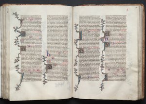 Il Messale di Gotha: Fol. 91v, Testo, c. 1375 da Master of the Boqueteaux