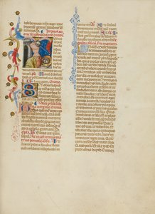 Iniziale J: La decapitazione di San Giovanni Battista da Master of the Brussels Initials