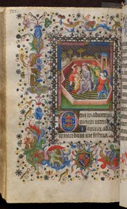 Ore di Carlo il Nobile, re di Navarra (1361-1425): fol. 161v, Derisione di Cristo da Master of the Brussels Initials and Associates