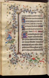 Ore di Carlo il Nobile, re di Navarra (1361-1425): fol. 42v, Testo da Master of the Brussels Initials and Associates