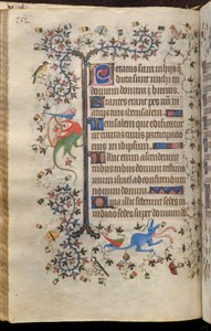 Ore di Carlo il Nobile, re di Navarra (1361-1425): fol. 76v, Testo da Master of the Brussels Initials and Associates