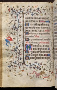 Ore di Carlo il Nobile, re di Navarra (1361-1425): fol. 93v, Testo da Master of the Brussels Initials and Associates