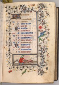 Ore di Carlo il Nobile, Re di Navarra 1361-1425: fol. 11r, Novembre, c. 1405 da Master of the Brussels Initials and Associates