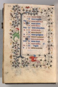 Ore di Carlo il Nobile, Re di Navarra 1361-1425: fol. 11v, Novembre, c. 1405 da Master of the Brussels Initials and Associates
