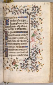 Ore di Carlo il Nobile, Re di Navarra: fol. 184r, Testo da Master of the Brussels Initials and Associates