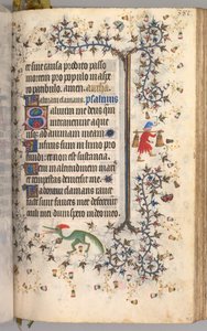 Ore di Carlo il Nobile, Re di Navarra 1361-1425: fol. 186r, Testo, c. 1405 da Master of the Brussels Initials and Associates