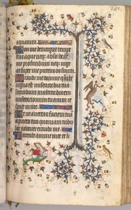 Ore di Carlo il Nobile, Re di Navarra 1361-1425: fol. 188r, Testo, c. 1405 da Master of the Brussels Initials and Associates