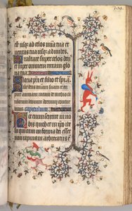 Ore di Carlo il Nobile, Re di Navarra 1361-1425: fol. 194r, Testo, c. 1405 da Master of the Brussels Initials and Associates