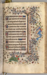 Ore di Carlo il Nobile, Re di Navarra 1361-1425: fol. 206r, Testo, c. 1405 da Master of the Brussels Initials and Associates