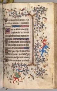Ore di Carlo il Nobile, Re di Navarra 1361-1425: fol. 208r, Testo, c. 1405 da Master of the Brussels Initials and Associates