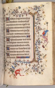 Ore di Carlo il Nobile, Re di Navarra 1361-1425: fol. 212r, Testo, c. 1405 da Master of the Brussels Initials and Associates