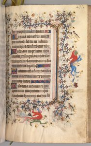 Ore di Carlo il Nobile, Re di Navarra 1361-1425: fol. 213r, Testo, c. 1405 da Master of the Brussels Initials and Associates