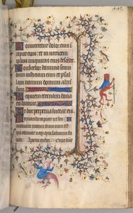 Ore di Carlo il Nobile, Re di Navarra 1361-1425: fol. 216r, Testo, c. 1405 da Master of the Brussels Initials and Associates
