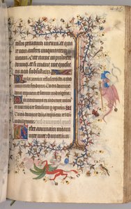 Ore di Carlo il Nobile, Re di Navarra 1361-1425: fol. 217r, Testo, c. 1405 da Master of the Brussels Initials and Associates