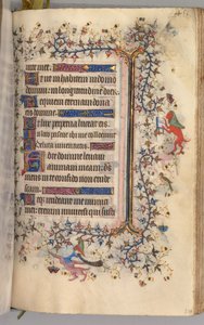Ore di Carlo il Nobile, Re di Navarra 1361-1425: fol. 220r, Testo, c. 1405 da Master of the Brussels Initials and Associates
