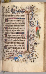 Ore di Carlo il Nobile, Re di Navarra 1361-1425: fol. 221r, Testo, c. 1405 da Master of the Brussels Initials and Associates