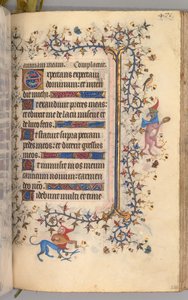 Ore di Carlo il Nobile, Re di Navarra 1361-1425: fol. 230r, Testo, c. 1405 da Master of the Brussels Initials and Associates