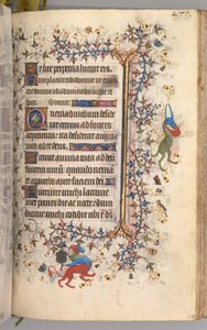 Ore di Carlo il Nobile, Re di Navarra 1361-1425: fol. 233r, Testo, c. 1405 da Master of the Brussels Initials and Associates