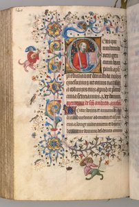 Ore di Carlo il Nobile, Re di Navarra 1361-1425: fol. 264v, San Paolo, c. 1405 da Master of the Brussels Initials and Associates