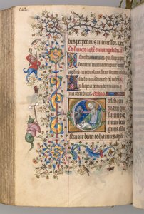 Ore di Carlo il Nobile, Re di Navarra: fol. 265v, San Giovanni Evangelista da Master of the Brussels Initials and Associates