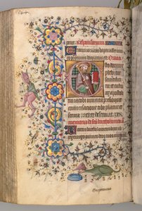 Ore di Carlo il Nobile, Re di Navarra 1361-1425: fol. 266v, San Giacomo, c. 1405 da Master of the Brussels Initials and Associates