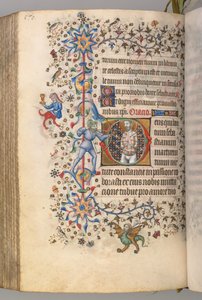 Ore di Carlo il Nobile, Re di Navarra 1361-1425, fol. 279v, San Sebastiano, c. 1405 da Master of the Brussels Initials and Associates
