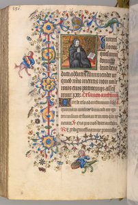 Ore di Carlo il Nobile, Re di Navarra 1361-1425, fol. 287vr, San Benedetto da Master of the Brussels Initials and Associates