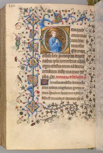 Ore di Carlo il Nobile, Re di Navarra 1361-1425, fol. 291v, Testo, c. 1405 da Master of the Brussels Initials and Associates