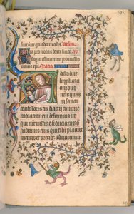 Ore di Carlo il Nobile, Re di Navarra 1361-1425, fol. 292r, San Fiacre, c. 1405 da Master of the Brussels Initials and Associates