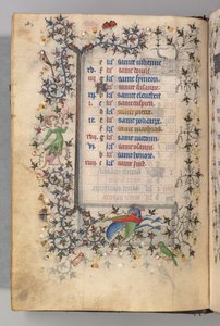 Ore di Carlo il Nobile, Re di Navarra 1361-1425: fol. 2v, febbraio, c. 1405 da Master of the Brussels Initials and Associates