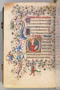 Ore di Carlo il Nobile, Re di Navarra 1361-1425, fol. 301v, Santa Cecilia, c. 1405 da Master of the Brussels Initials and Associates