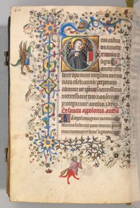 Ore di Carlo il Nobile, Re di Navarra 1361-1425, fol. 302v, Santa Opportuna, c. 1405 da Master of the Brussels Initials and Associates