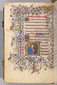 Ore di Carlo il Nobile, Re di Navarra 1361-1425, fol. 304v, Santa Marta, c. 1405 da Master of the Brussels Initials and Associates