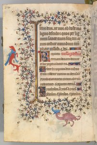 Ore di Carlo il Nobile, Re di Navarra 1361-1425, fol. 321v, Busto della Morte, c. 1405 da Master of the Brussels Initials and Associates