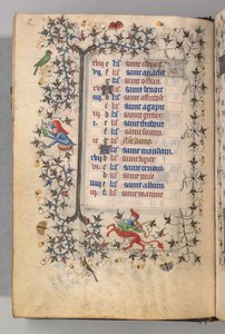 Ore di Carlo il Nobile, Re di Navarra 1361-1425: fol. 3v, Marzo, c. 1405 da Master of the Brussels Initials and Associates
