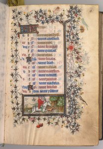 Ore di Carlo il Nobile, Re di Navarra 1361-1425: fol. 5r, Maggio, c. 1405 da Master of the Brussels Initials and Associates
