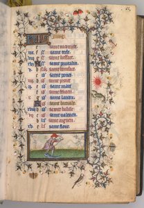 Ore di Carlo il Nobile, Re di Navarra 1361-1425: fol. 6r, Giugno, c. 1405 da Master of the Brussels Initials and Associates