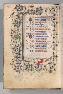 Ore di Carlo il Nobile, Re di Navarra 1361-1425: fol. 9v, Settembre, c. 1405 da Master of the Brussels Initials and Associates