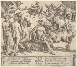 Giove che cade da una carrozza trainata da cavalli, Ganimede in forma di aquila da Master of the Die